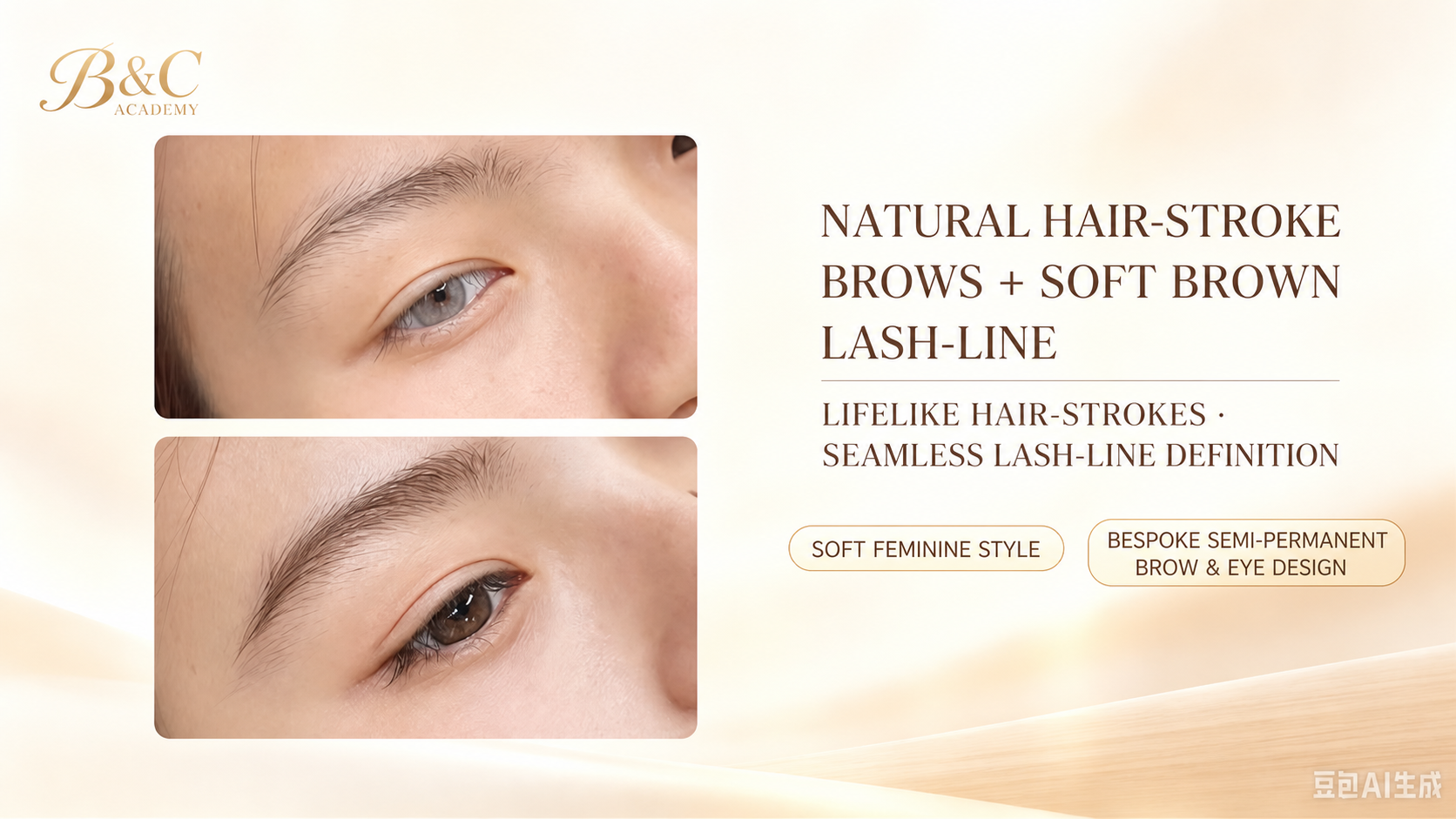 Natural brow and lash-line design