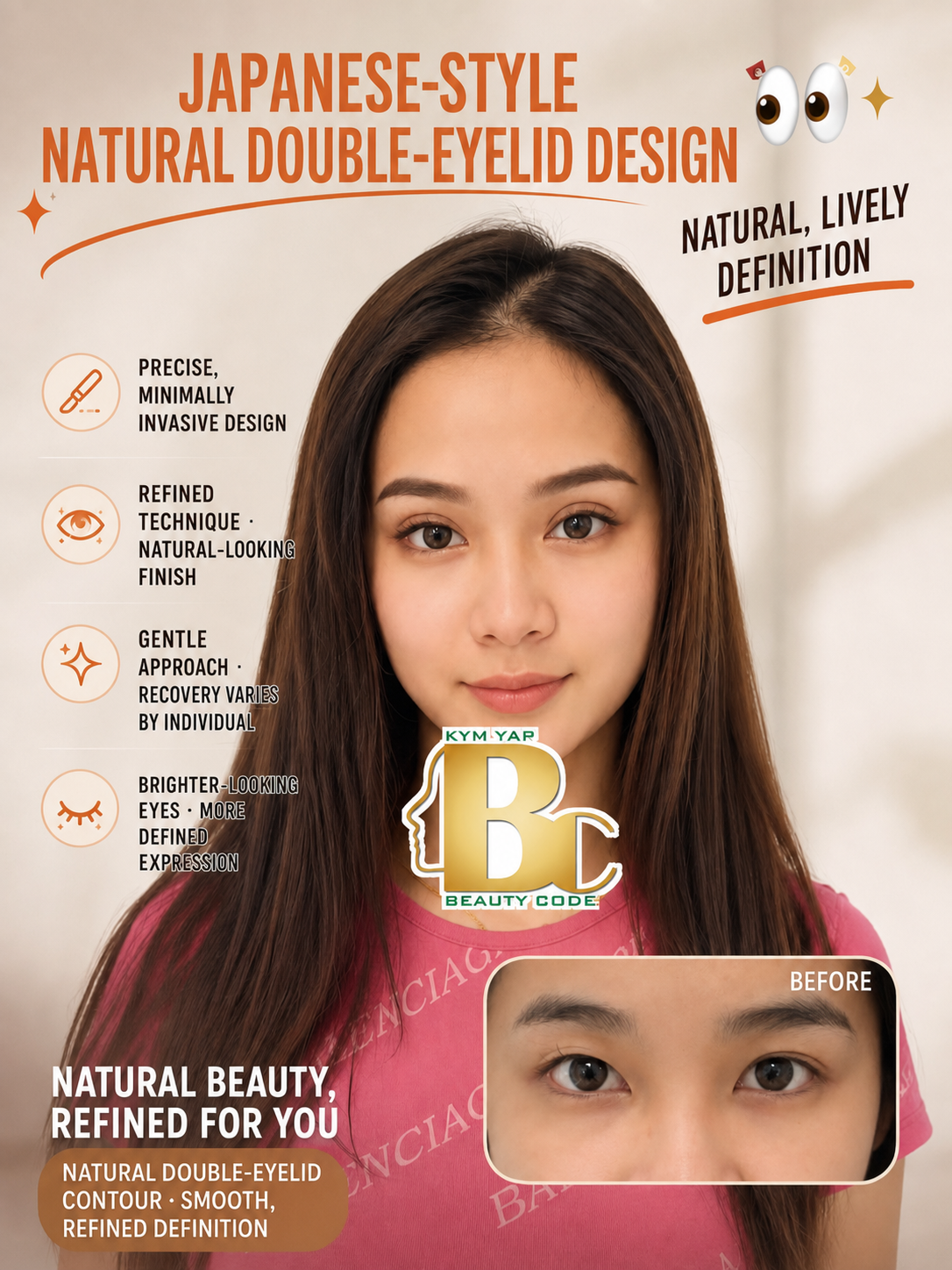 Natural double-eyelid design
