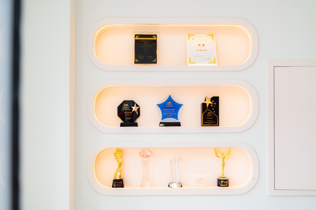 B&C professional awards and certificates display